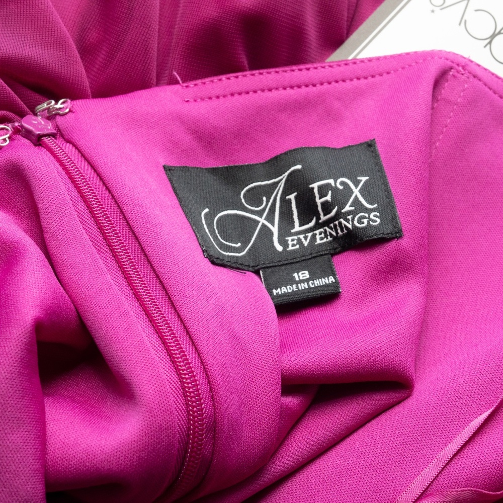 Alex Evenings - One Shoulder Ruched Mesh Gown - Picture 5 of 12